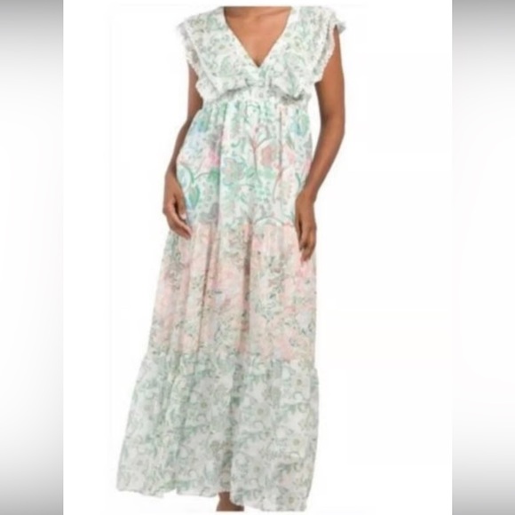 NWT House of Harlow Tiered Maxi Dress - Picture 1 of 8
